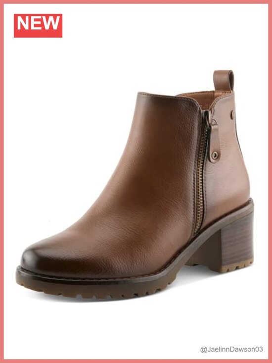 Shoes - Waterproof Faux Fur Lined Ankle Boots with Zipper Closure